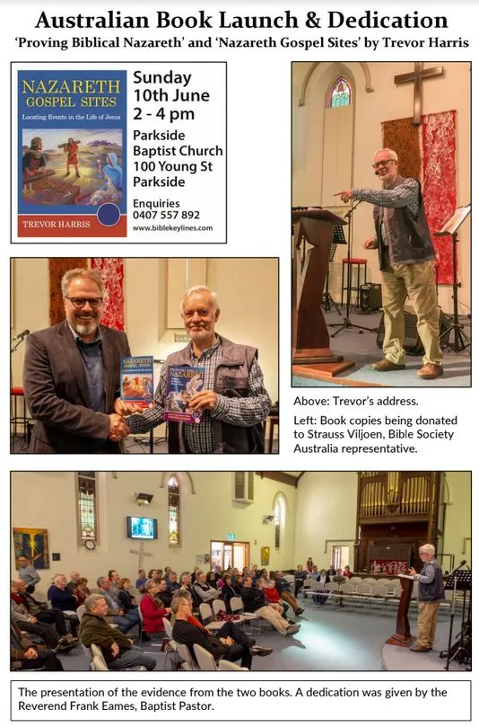 Flyer for the Australian book launch and dedication